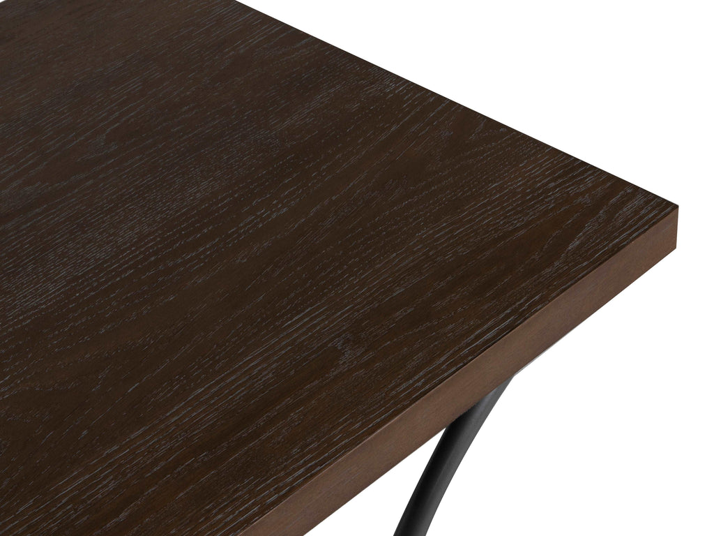 3-Piece Industrial Coffee Table Set with Metal X-Base & Wood Tops