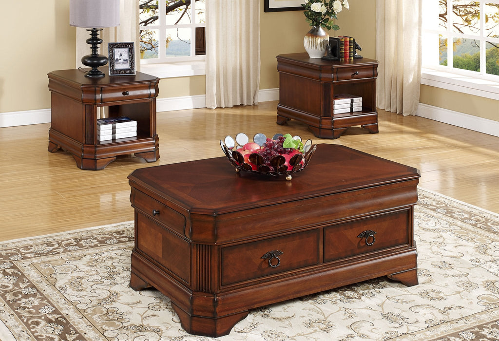 3-Piece Traditional Lift-Top Coffee Table Set in Espresso