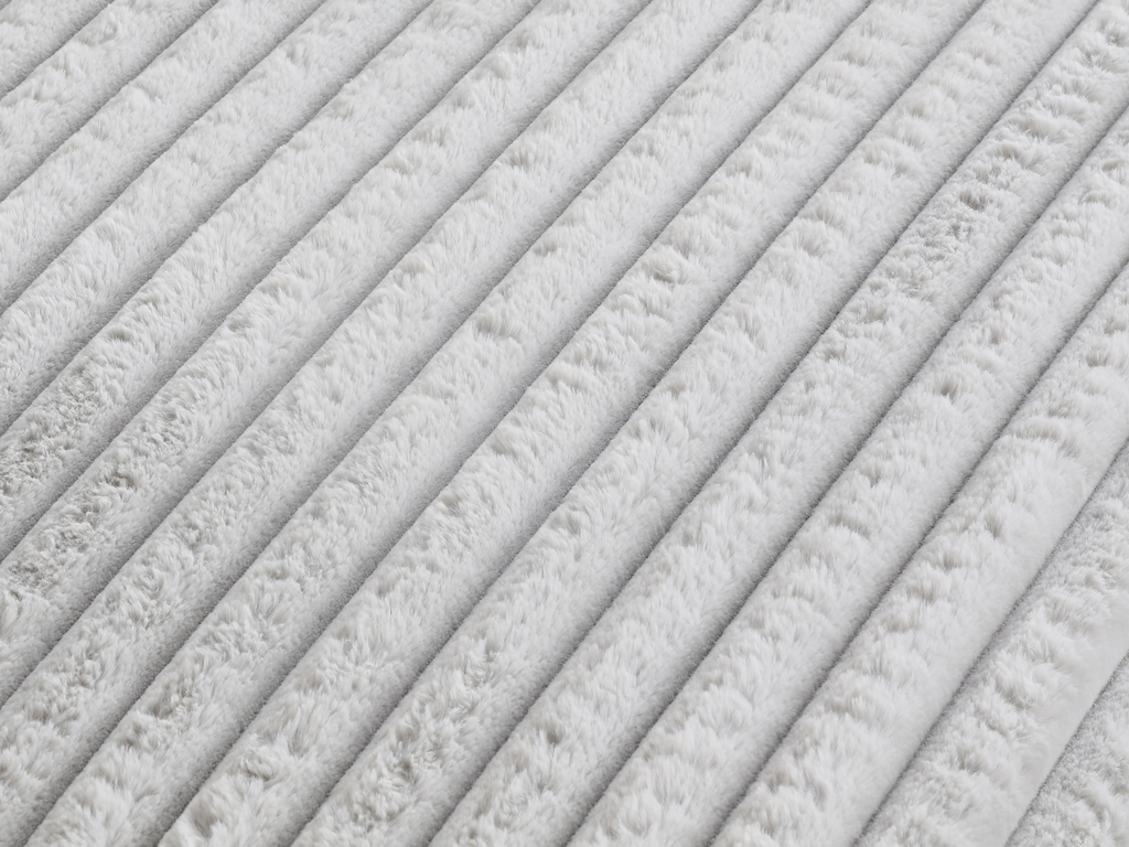 Light Gray Corduroy Sectional Sofa with Chaise & Plush Pillows