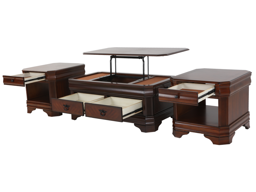 3-Piece Traditional Lift-Top Coffee Table Set in Espresso