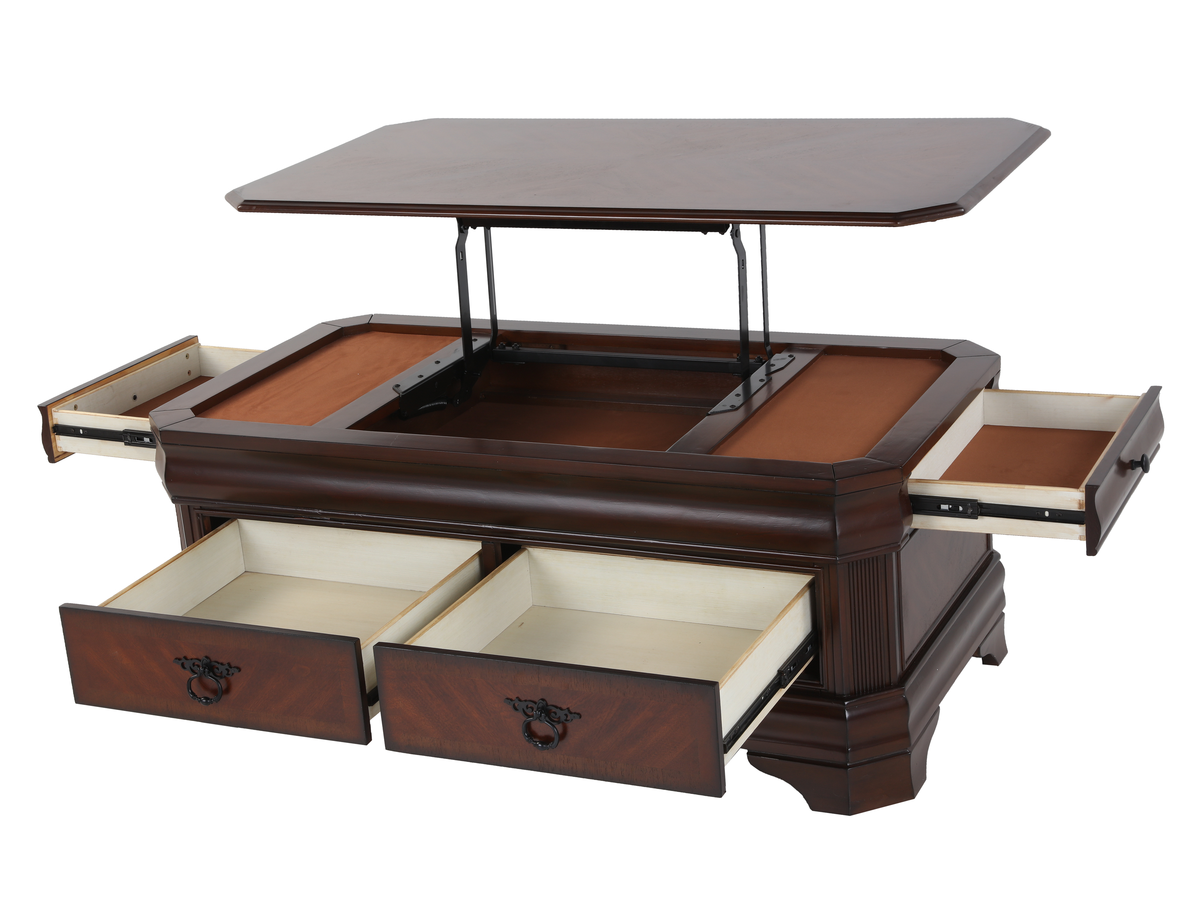 3-Piece Traditional Lift-Top Coffee Table Set in Espresso